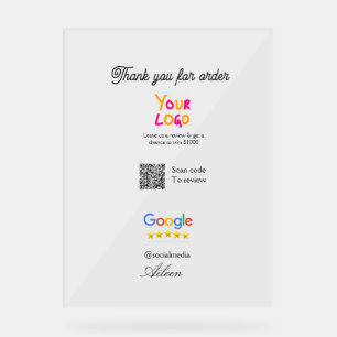 Google Bewertungs-Logo Website QR-Code scannen Acrylschild