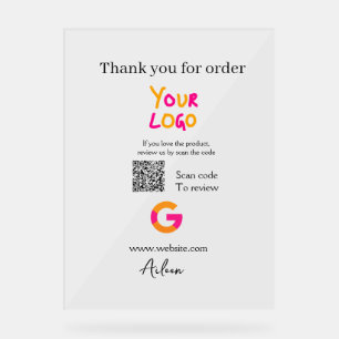 Google Bewertungs-Logo Website QR-Code scannen Acrylschild