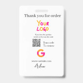 Google Bewertungs-Logo Website QR-Code scannen Ausweis (Rückseite)