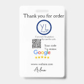 Google Bewertungs-Logo Website QR-Code scannen Ausweis (Rückseite)