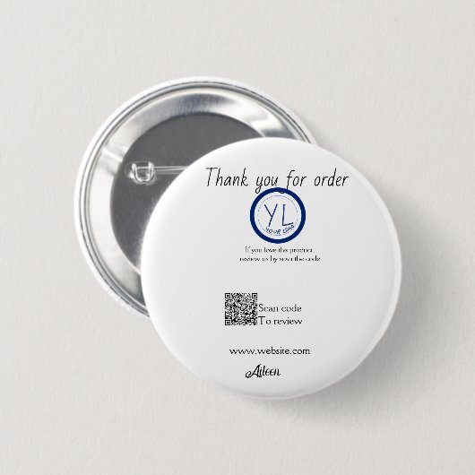 Google Bewertungs-Logo Website QR-Code scannen Button (Vorne & Hinten)