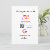 Google Bewertungs-Logo Website QR-Code scannen Einladung (Stehend Vorderseite)
