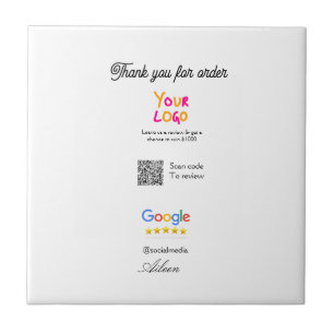 Google Bewertungs-Logo Website QR-Code scannen Fliese