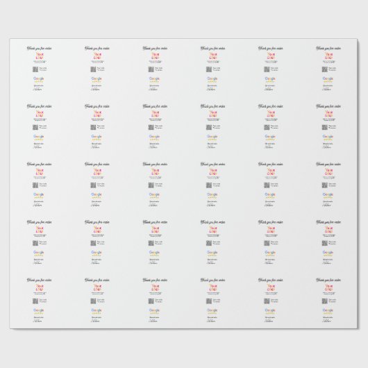 Google Bewertungs-Logo Website QR-Code scannen Geschenkpapier (Flach)