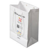 Google Bewertungs-Logo Website QR-Code scannen Mittlere Geschenktüte (Vorderseite Schrägansicht)