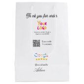 Google Bewertungs-Logo Website QR-Code scannen Mittlere Geschenktüte (Rückseite)
