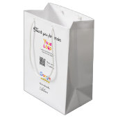 Google Bewertungs-Logo Website QR-Code scannen Mittlere Geschenktüte (Rückseite Schrägansicht)