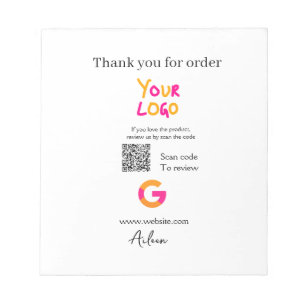 Google Bewertungs-Logo Website QR-Code scannen Notizblock