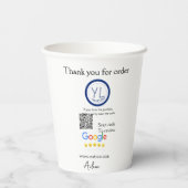 Google Bewertungs-Logo Website QR-Code scannen Pappbecher (Rückseite)