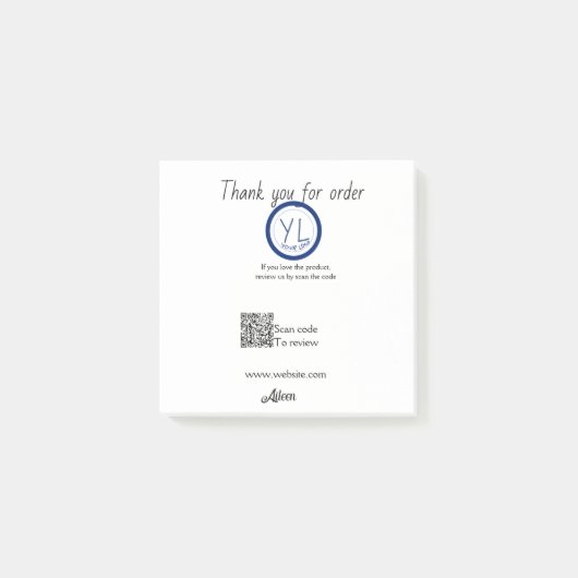 Google Bewertungs-Logo Website QR-Code scannen Post-it Klebezettel (Vorderseite)