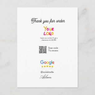 Google Bewertungs-Logo Website QR-Code scannen Postkarte