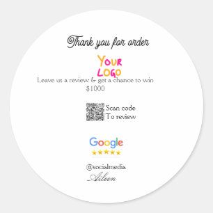 Google Bewertungs-Logo Website QR-Code scannen Runder Aufkleber