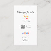 Google Bewertungs-Logo Website QR-Code scannen Visitenkarte (Rückseite)