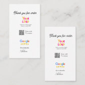 Google Bewertungs-Logo Website QR-Code scannen Visitenkarte (Vorne/Hinten)