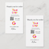 Google Bewertungs-Logo Website QR-Code scannen Visitenkarte (Vorne/Hinten)