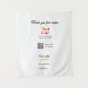 Google Bewertungs-Logo Website QR-Code scannen Wandteppich