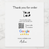 Google Bewertungs-Logo Website QR-Code scannen Weinetikett (Einzelnes Label)