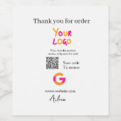 Google Bewertungs-Logo Website QR-Code scannen Weinetikett (Einzelnes Label)