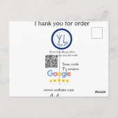 Google Bewertungs-Logo Website Scan QR-Code Postkarte (Rückseite)