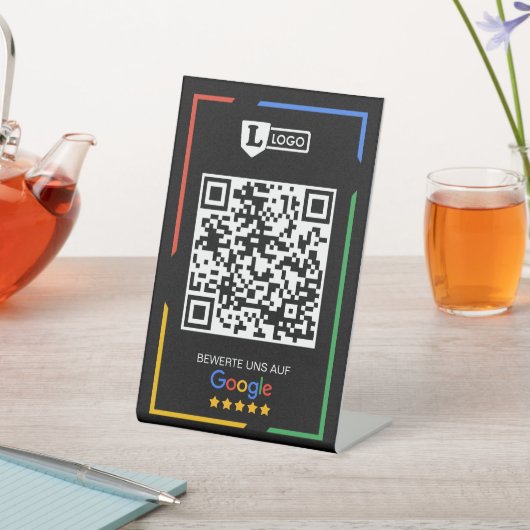 Google Bewertungs mit QR code  Sockelschild (In SItu)