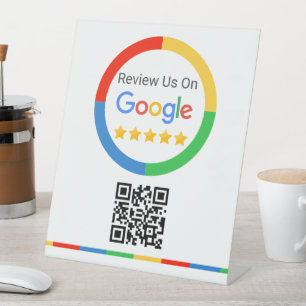 Google Bewertungs-QR-Code 5 Sterne Sockelschild