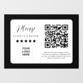 Google Bewertungs-QR-Code-Link Fensteraufkleber (Blatt)