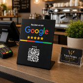 Google Bewertungs-QR-Code Schwarz Sockelschild