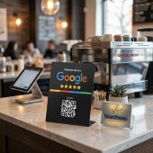 Google Bewertungs-QR-Code Schwarz Sockelschild