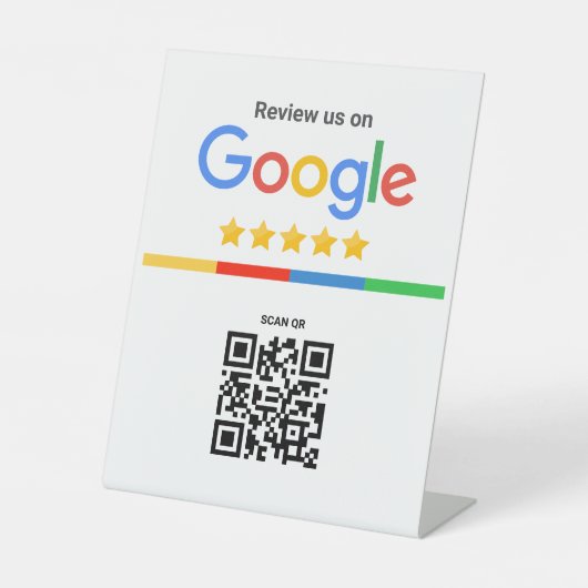 Google-Bewertungs-QR-Code-Standee Sockelschild (Vorderseite)