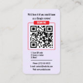 Google Bewertungs-QR-Code Visitenkartenvorlage Visitenkarte (Rückseite)