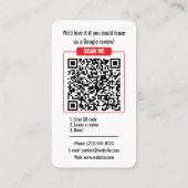Google Bewertungs-QR-Code Visitenkartenvorlage Visitenkarte (Rückseite)