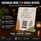 Google Bewertungs Tabelle Schild QR Code Boho Bota