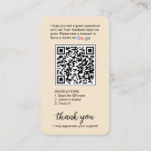 Google Bewertungs Visitenkarte mit Foto und QR-Cod (Rückseite)