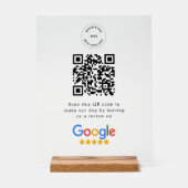 Google-Bewertungsanfrage | QR-Code Firmenlogo Acrylschild (Vorderseite)