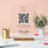 Google-Bewertungsanfrage | QR-Code Firmenlogo Acrylschild (Hochzeit)