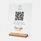 Google-Bewertungsanfrage | QR-Code Firmenlogo Acrylschild (Winkel)