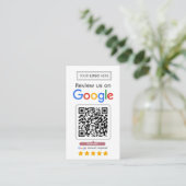 Google-Bewertungsanfragekarte mit Logo und QR-Code Visitenkarte (Stehend Vorderseite)