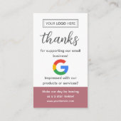 Google-Bewertungsanfragekarte mit Logo und QR-Code Visitenkarte (Rückseite)