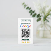 Google-Bewertungsanfragekarte mit Logo und QR-Code Visitenkarte (Stehend Vorderseite)