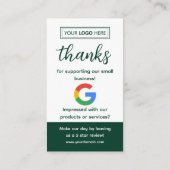 Google-Bewertungsanfragekarte mit Logo und QR-Code Visitenkarte (Rückseite)