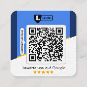 Google Bewertungskarte mit QR code Business Card  Quadratische Visitenkarte (Vorderseite)