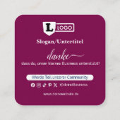 Google Bewertungskarte mit QR code Business Card  Quadratische Visitenkarte (Rückseite)