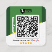 Google Bewertungskarte mit QR code Business Card  Quadratische Visitenkarte (Vorderseite)