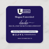 Google Bewertungskarte mit QR code Business Card  Quadratische Visitenkarte (Rückseite)