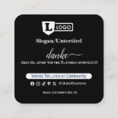 Google Bewertungskarte mit QR code Business Card  Quadratische Visitenkarte (Rückseite)