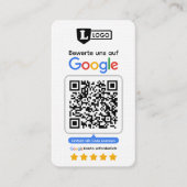 Google Bewertungskarte mit QR code Business Card  Visitenkarte (Vorderseite)