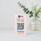 Google Bewertungskarte mit QR code Business Card  Visitenkarte (Stehend Vorderseite)