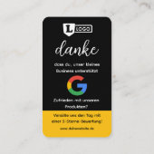 Google Bewertungskarte mit QR code Business Card  Visitenkarte (Rückseite)