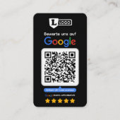 Google Bewertungskarte mit QR code Business Card  Visitenkarte (Vorderseite)