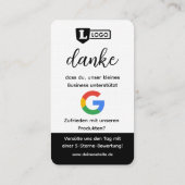 Google Bewertungskarte mit QR code Business Card  Visitenkarte (Rückseite)